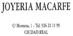 JOYERIA MACARFE - C/. MONTESA, 1 - TELF: 926 21.11.99 - CIUDAD REAL