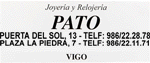 JOYERIA Y RELOJERIA PATO - PUERTA DEL SOL, 13 - TELF: 986 22.28.78 - VIGO