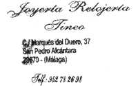 JOYERIA-RELOJERIA TINEO - C/ Marques del Duero, 37 - Tlf. 952 782 698 - San Pedro Alcantara