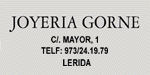 JOYERIA GORNE - C/. MAYOR, 1 - TELF: 973 24.19.79 - LERIDA